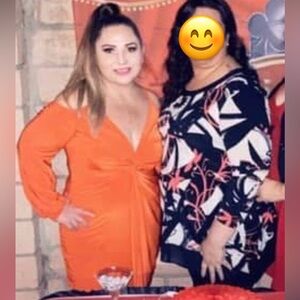 Vibrant Orange Off-Shoulder Dress